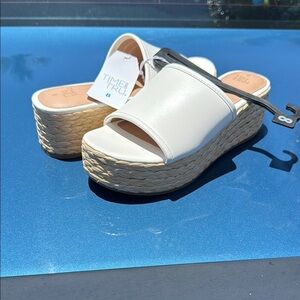 Time and Tru White Cream Wedge Shoes with Cushioned Sole
